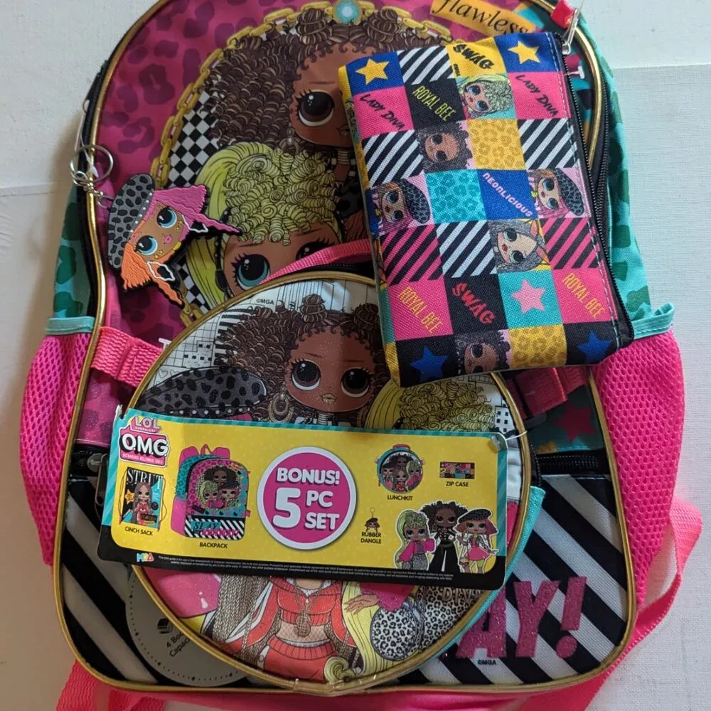 NWT LOL Surprise! Slay the Runway 5p Backpack Set Fashion L.O.L. Dolls Xmas Gift
